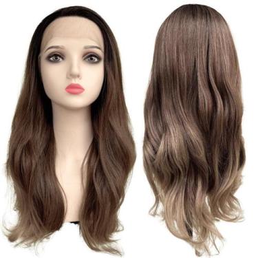 Imagem de Peruca front lace loiro com mechas ombre hair TAT4/10/16A - LIONSWIG