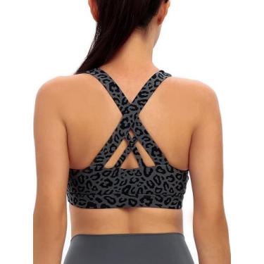 Imagem de Sutiã esportivo RUNNING GIRL Criss-Cross Back acolchoado com tiras fem