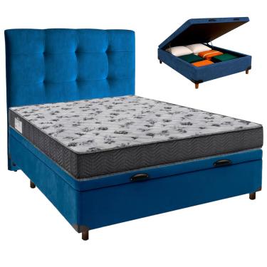 Imagem de Kit Cabeceira + Cama Box Bau  + Colchão Casal D33 Iso100 Ortobom