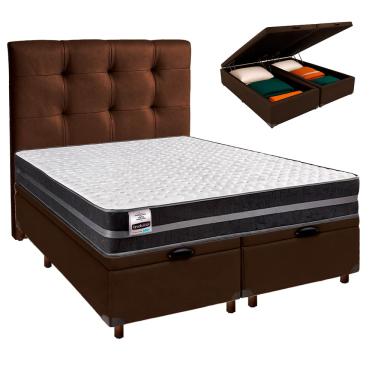 Imagem de Kit Cabeceira + Cama Box Bau  + Colchão Queen Molas Ultralastic Bogota Inducol