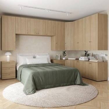 Imagem de Guarda Roupa 13 Módulos 16 Portas 6 Gavetas Frame CabeCasa MadeiraOrig