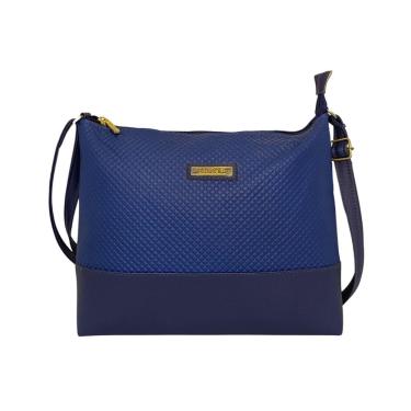 Imagem de Bolsa Transversal Média Azul Fashion Abc Bags 6014 - Azul