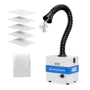Imagem de KQZ Extrator de fumaça de solda de 100 W, 180 a 210 m³/h, forte sucção, filtro hepa, absorvente de fumaça, extrator de fumaça de solda de baixo ruído para cortador/gravação a laser de 5W 10W, soldagem