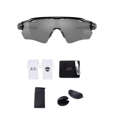 Imagem de Oakley Óculos de sol Radar EV Path OO9208 Shield | Pacote com kit de limpeza e bolsa de microfibra branca, Preto polido / preto Prizm