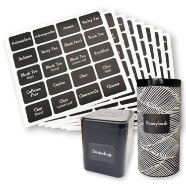 Imagem de Etiquetas de lata de chá, 160 etiquetas adesivas pré-impressas à prova d'água, 4 x 3 cm, material de vinil, removível