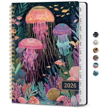 Imagem de Agenda 2026 – Agenda semanal e mensal, janeiro de 2026 a dezembro de 2026, agenda de calendário 2026 com encadernação em espiral, bolso interno, perfeito para material escolar de escritório em casa