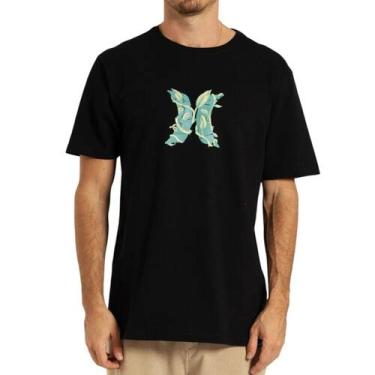 Imagem de Camiseta Hurley Plus Size Icon Garden Preta, 2G, Preto