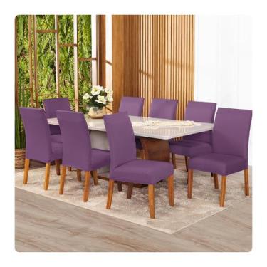 Imagem de Kit 8 Capas de Cadeira Malha Gel - Lenharo Enxovais, LILAS