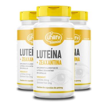 Imagem de Kit 3 Luteína E Zeaxantina Unilife 60 Cápsulas