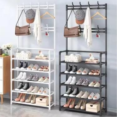 Imagem de Sapateira Cabideiro Duplo Arara 4 5 e 6 Andares Prateleiras E Suportes Multiuso Organizador Armario(5 Andar(ORG030)-Aleatorio)