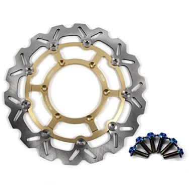 Imagem de Arashi Rotor de disco de freio dianteiro com parafusos de montagem para Suzuki DRZ400SM DR-Z400SM 2005-2021, acessórios de substituição de motocicleta dourados