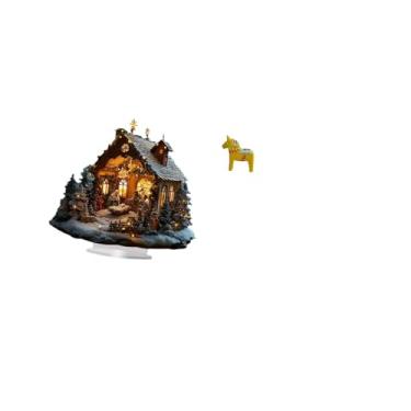 Imagem de Vaveren Ornamento de Mesa Decorativo Autônomo de Acrílico com Cavalo Dalecarlian com Base para Festa, Estante de Livros, Festival, Quarto, Entrada, Armário, D