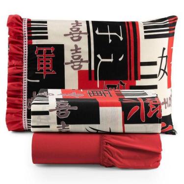 Imagem de Jogo Cama Lençol Fiore Solteiro Estampado 180 Fios 100% Algodão Com Ba