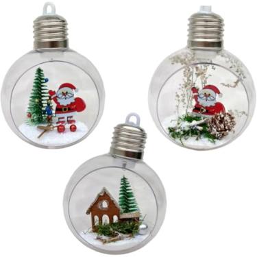 Imagem de Mini Globo de Natal com Luz LED Pisca-Pisca – Transparente, Brilho Cintilante, Bateria Inclusa | Decoração Festiva e Encantadora