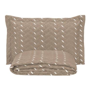 Imagem de Cobre Leito Bordado 400 Fios Heitor Solteiro 100% Poliéster - Avelã