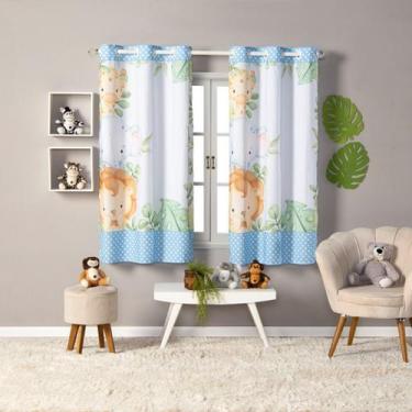 Imagem de Cortina Safari Baby 2,00X 1,50 para Quarto Infantil, Criança, Bebe, Ja