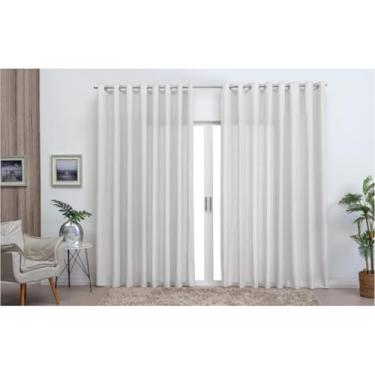 Imagem de Cortina Voil Linho -Gaze Decorativa Para Sala, Quarto E Varanda(Branco,6,00x2,50)