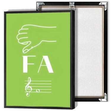 Imagem de Solfège Placas Manuais Impressões de Arte de Parede Notas Música Sala de Aula Pôster Coro Diretor Escala Cromática Pintura Educacional Decoração para Sala de Estar Quarto Escritório Escola 30 x 40 cm