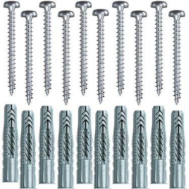 Imagem de Cartela Com Buchas Ux6 Com Aba E Parafusos Cabeça Panela Com 10 Peças - 602508 - Fischer