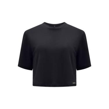 Imagem de Blusa Cropped Lunender Feminina Viscose Adulto, Preto, M