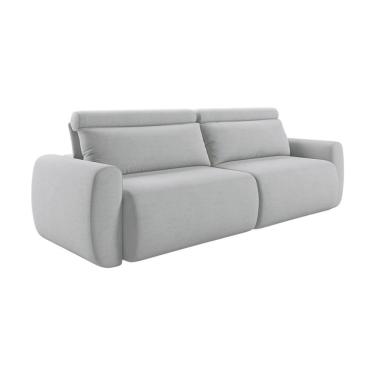 Imagem de Sofá 3 Lugares Retrátil e Reclinável City Linho Cinza Claro 220 cm