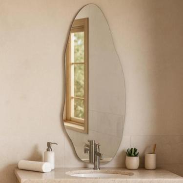 Imagem de Espelho Organico Venus 110x50 cm com Suporte  Espelho Retangular Moder