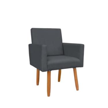 Imagem de Poltrona Cadeira Deluxe Pé Palito Suede Premium 83 * 59 * 58cm(Cinza Escuro)