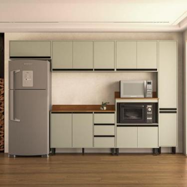 Imagem de Cozinha Modulada 6 Peças com Tampo Koya Politorno, Verde