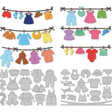 Imagem de DELORIGIN Roupas fofas matrizes de corte de roupas pequenas para fazer cartões, estêncil, aço carbono, corte, cartão, scrapbook, molde de gravação em relevo, para cartões, papel, artesanato, álbum