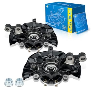 Imagem de PHILTOP Conjunto de junta de direção dianteira e cubo de rolamento de roda apto para Corolla 2014-2018, 2 peças do lado do passageiro e do motorista substitui 698476/698477