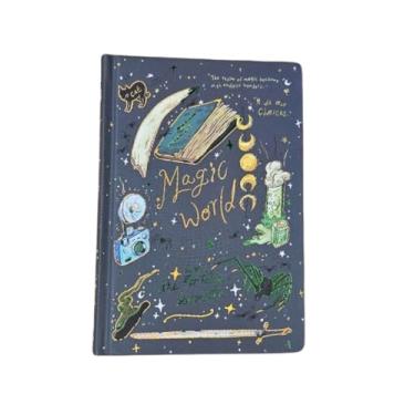 Imagem de Caderno Capa dura brochura Caderno retrô diário agenda criativa vintage europeia Magic World Verde Bruxo Magia