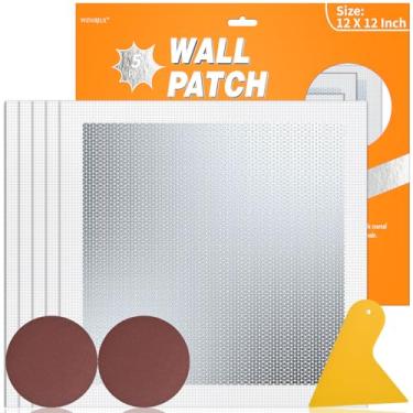 Imagem de Kit de reparo de parede de drywall, 30,5 x 30,5 cm, remendo de malha autoadesivo, repara permanentemente furos e tetos danificados de paredes