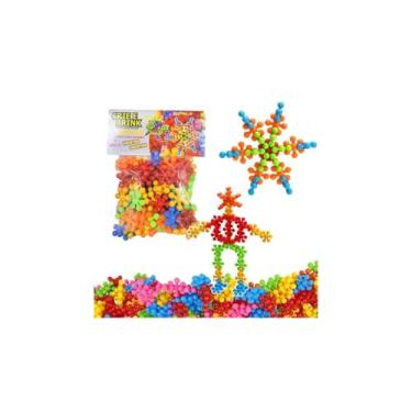 Imagem de Blocos de Montar Brinquedos Infantil Educativo Didático Construção Estrelas - Crie e Brink