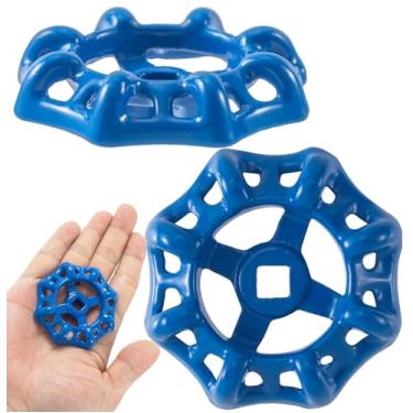 Imagem de Sndperiexam 2 Pegas para torneira externa, roda de válvula de água redonda de 6 x 6 mm, à prova de ferrugem, azul