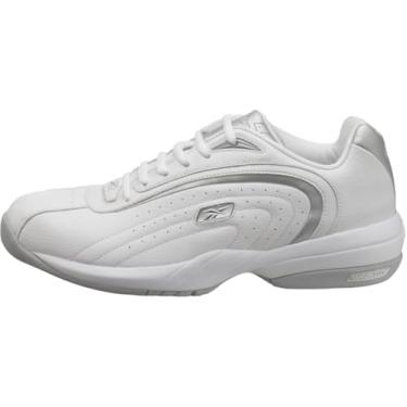 Imagem de Reebok Tênis de basquete masculino Pivot II Low, Branco/Prata, 7.5