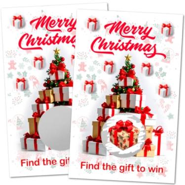 Imagem de Scratch Off Game, Tree, Find The Gift to Win Easy to Play Silly Games, Fun Idea, Ice Breaker Christmas Party Activity. Raffle Cards, Set of 40 Cards Made in USA
