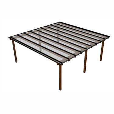 Imagem de Kit Policarbonato Cristal 6mm 6,00m X 6,00m - Perfis Naturais