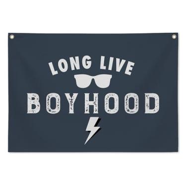 Imagem de Faixa de infância Long Live, decoração de parede de sala de jogos para quarto de crianças, placa de parede rústica de berçário para decoração de quarto de menino infantil, decoração de parede de