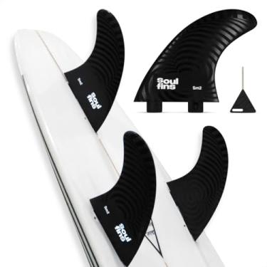 Imagem de Jogo De 3 Quilhas Soulfins Sm2 M7 Preta Encaixe Fcs Cor Preto Triquilha Fcs Padrão Grande M5 Prancha De Surf Quilha Rígida Forte Injetada Quilha Pró (Preto)