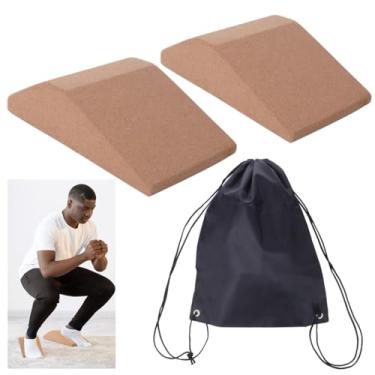 Imagem de Pranchas de equilíbrio portáteis para fitness em casa, parques, escritórios e academias, prancha inclinada de cortiça antiderrapante, maca inclinada para panturrilha, 1 par de blocos de cunha de