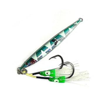 Imagem de Gabaritos de peixe grande de perfil pequeno com ganchos de assistência GG. Iscas de jigging de velocidade lenta para Amberjack, Yellowtail, garoupa, cobia, bacalhau, atum 150 g. Isca de alto mar
