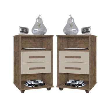 Imagem de Kit 2  Mesas de Cabeceira Cielo - Mesinha quarto -  Mizza Decor - São 