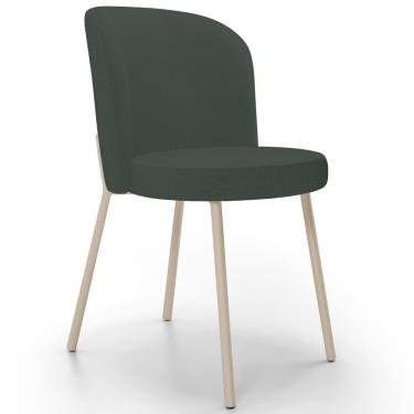 Imagem de Cadeira para Sala de Jantar Cozinha Estofada Gavi Arena L02 Linho Verde Musgo - Lyam Decor