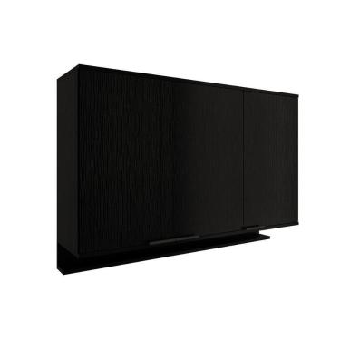 Imagem de Armário De Cozinha Modulado Alpha 2501 C- 3 Portas 120cm Preto - Carraro