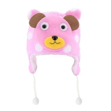Imagem de Touca Gorro Infantil Rosa Urso Tamanho único