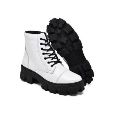 Imagem de Bota blogueira feminina coturno salto tratorado plataforma confortavel-Feminino