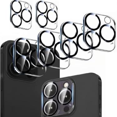 Imagem de Pacote com 6 protetores de lente de câmera para iPhone 11 Pro e iPhone 11 Pro Max, protetor de câmera de vidro temperado 9H, forte aderência, HD transparente, resistente a arranhões, fácil instalação