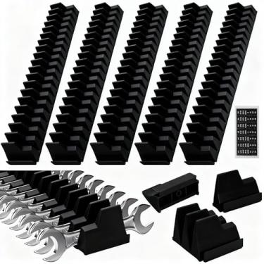 Imagem de Chunful Conjunto de 100 unidades de porta-chaves modulares, organizadores de ferramentas com etiqueta métrica e SAE para caixa de ferramentas, gaveta de armazenamento para pai, irmão, mecânico