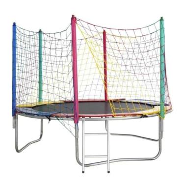 Imagem de Cama Elástica 2,44 m Canguri Lona Preta Importada - Frete Gratis