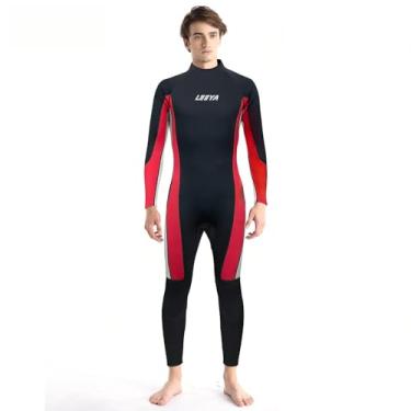 Imagem de Roupa de mergulho feminina masculina 3 mm, roupa de mergulho de corpo inteiro com zíper frontal para mergulho, snorkeling, surfe, natação (WS12-2GG)